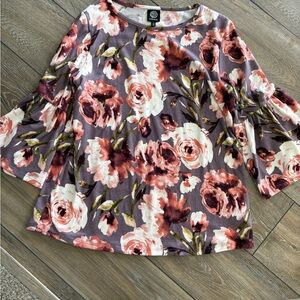 Bobeau Floral Knit Top